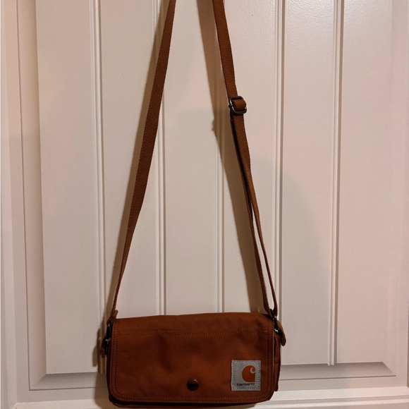 Carhartt Brown Messenger Bag Durable Canvas Design - Picture 1 of 3